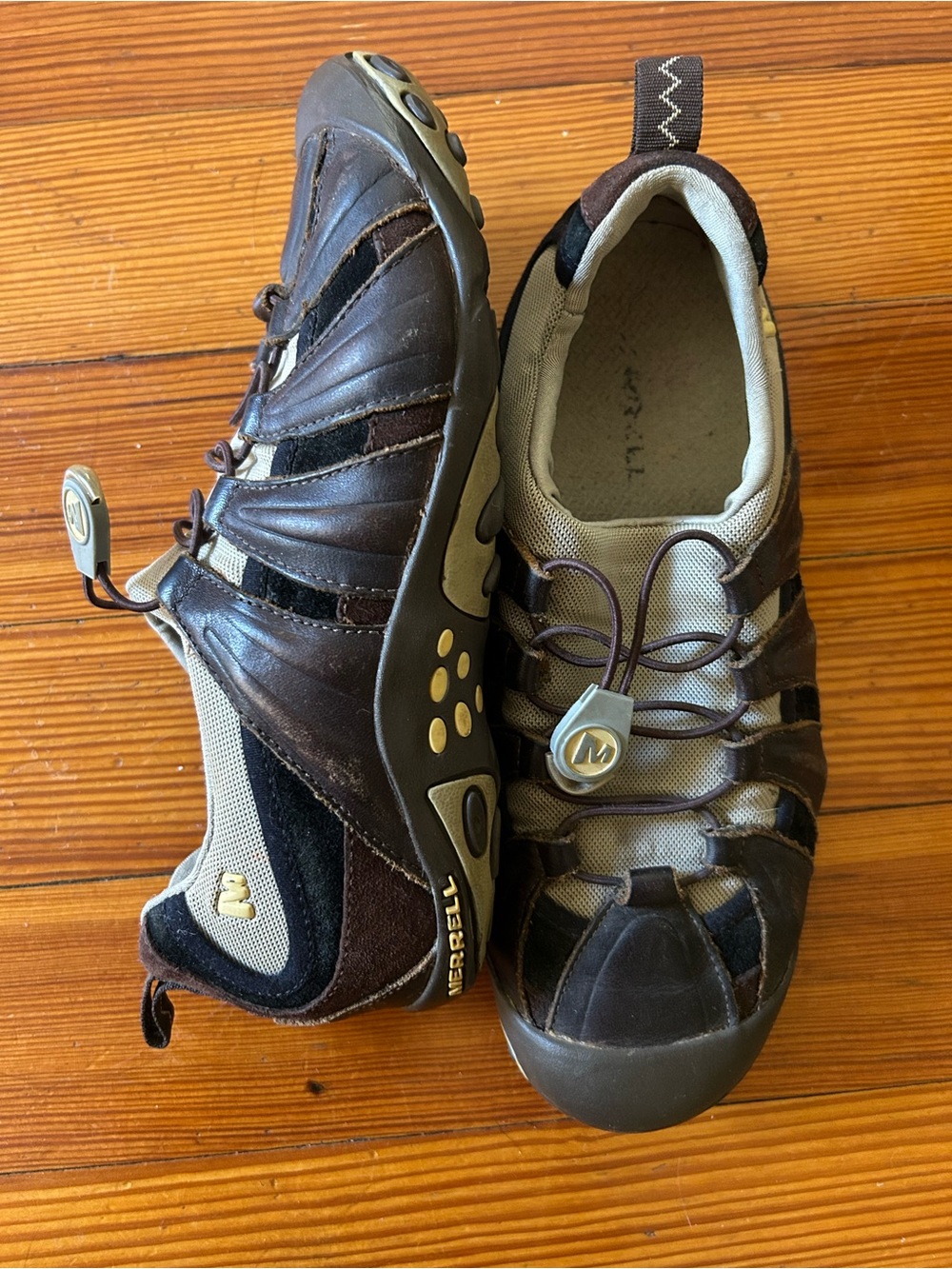 Merrell Men's Brown and Tan Slip-On Outdoor Sandals